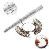 Ring Mandrel Sizer Metal Jewelry Measure Size 1-13 with Rings Finger Gauge Set