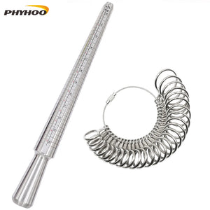Metal Ring Mandrel Sizer Set 27 Pcs Jewelry Size 1-13 Finger Gauge Tools