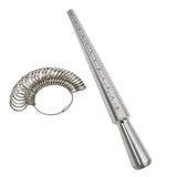 Ring Mandrel Sizer Metal Jewelry Measure Size 1-13 with Rings Finger Gauge Set