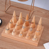 Ring Organizer Wood Jewelry Holder Decorative Ring Display Stand