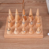 Ring Organizer Wood Jewelry Holder Decorative Ring Display Stand