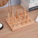 Ring Organizer Wood Jewelry Holder Decorative Ring Display Stand