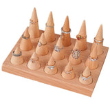 Ring Organizer Wood Jewelry Holder Decorative Ring Display Stand