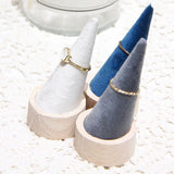 Wooden Cone Ring Organizer Display Holder