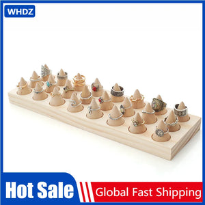 Wooden Cone Ring Organizer Jewelry Display