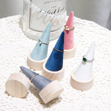 Wooden Cone Ring Organizer Display Holder