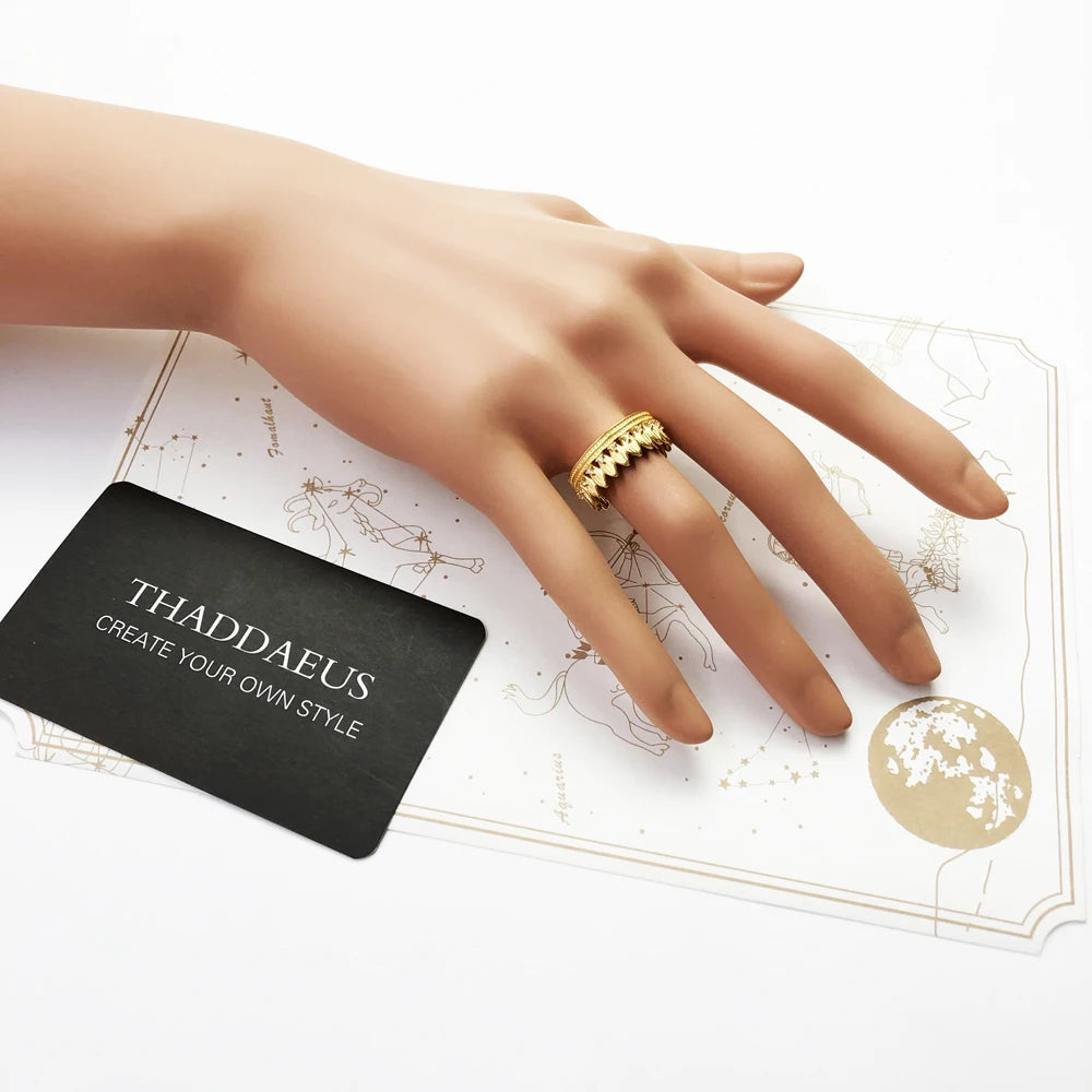 Vintage Ring Royalty Leaves Crown, Fine Jewelry For Women