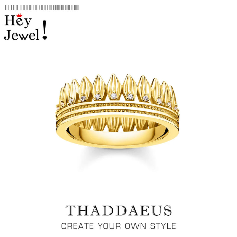 Vintage Ring Royalty Leaves Crown, Fine Jewelry For Women