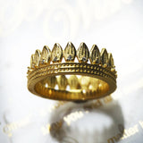 Vintage Ring Royalty Leaves Crown, Fine Jewelry For Women
