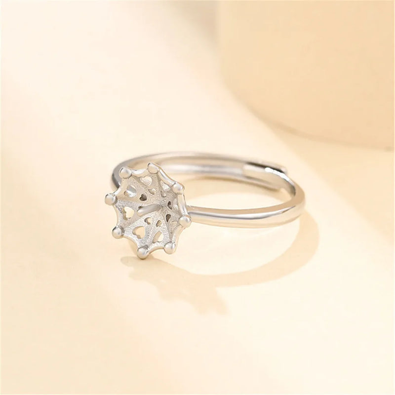 Adjustable 925 Silver Ring Base for 10mm-12mm Beads or Pearls