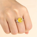 925 Silver Zircon Round Cabochons Ring Setting Adjustable SR0166
