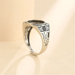 Thai Silver Ring Setting for 10x12mm Cabochons Adjustable Band SR0007