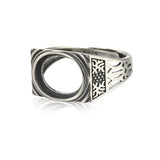 Thai Silver Ring Setting for 10x12mm Cabochons Adjustable Band SR0007