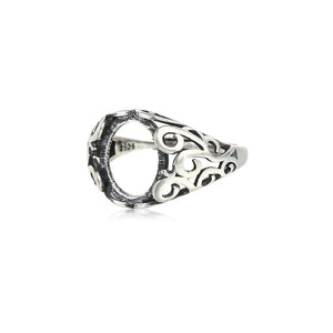 Adjustable Thai Silver Ring Setting for 10x12mm Cabochons