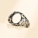 Adjustable Thai Silver Ring Setting for 10x12mm Cabochons