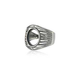 925 Silver Adjustable Ring Blank for 10x13mm Cabochons