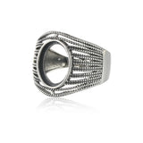 Thai Silver Oval Cabochon Ring Setting Adjustable Base SR0042