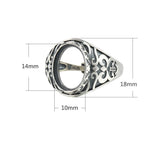 Thai Silver Antique Style Oval Cabochon Ring Setting