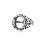 Thai Silver Antique Style Oval Cabochon Ring Setting