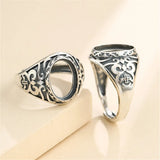Thai Silver Antique Style Oval Cabochon Ring Setting
