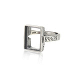 925 Sterling Silver Ring Base for 10x14mm Cabochons, Adjustable Ring Blank