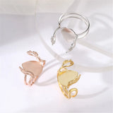 925 Silver Teardrop Cabochon Ring Setting, Adjustable Ring Blank SR0171