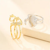 925 Silver Teardrop Cabochon Ring Setting, Adjustable Ring Blank SR0171