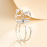 925 Silver Teardrop Cabochon Ring Setting, Adjustable Ring Blank SR0171