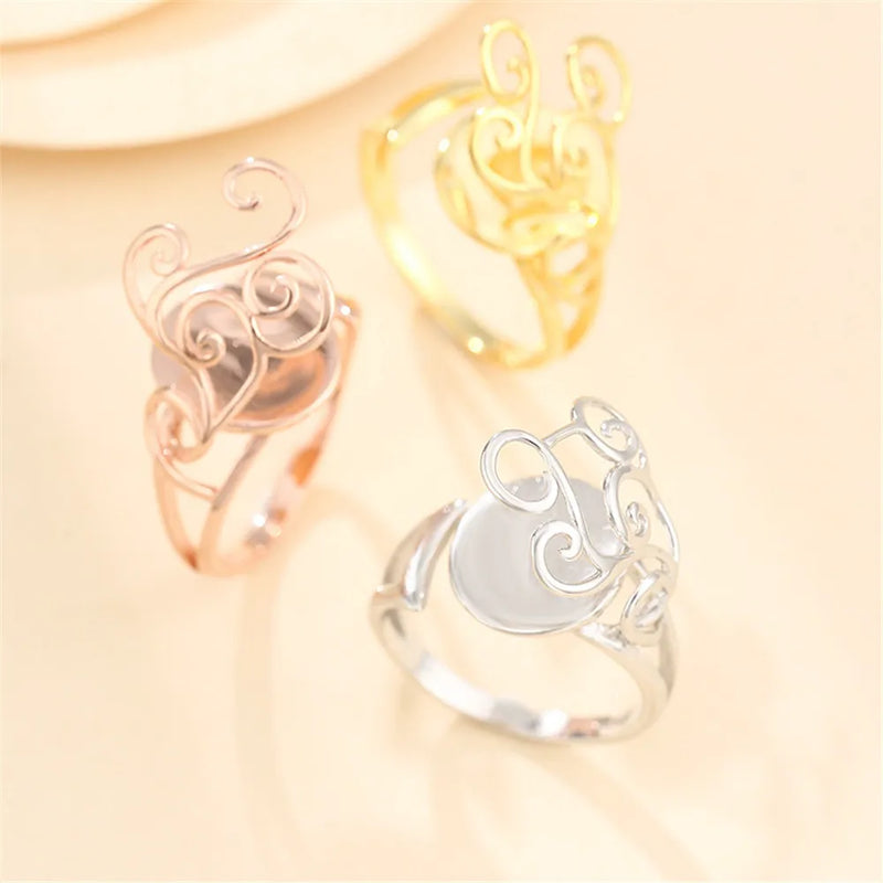 925 Silver Adjustable Ring Base for 11x12.5mm Oval Cabochons