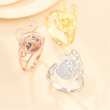 925 Silver Adjustable Ring Base for 11x12.5mm Oval Cabochons