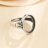 Adjustable Thai Silver Ring Base for 11x15mm Oval Cabochons SR0046