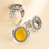 Adjustable Thai Silver Ring Setting for 12x14mm Oval Cabochons