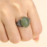 Antique Style 12x15mm Oval Cabochon Ring Blank Thai Silver Adjustable Base