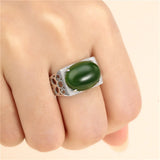 925 Silver Zircon Oval Ring Setting for 12x15mm Cabochons