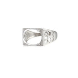925 Silver Zircon Oval Ring Setting for 12x15mm Cabochons