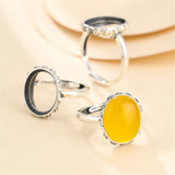 Thai Silver Adjustable Ring Base for 12x15mm Oval Cabochon