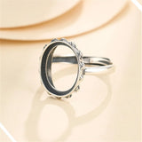Thai Silver Adjustable Ring Base for 12x15mm Oval Cabochon