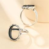 Thai Silver Adjustable Ring Base for 12x15mm Oval Cabochon