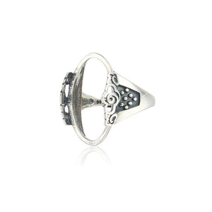 Antique Style Ring Blank Thai Sterling Silver Adjustable Ring Base SR0223