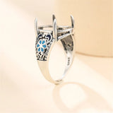 Antique Style Oval Cabochon Ring Setting Thai Silver Enamel Base