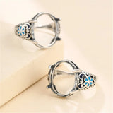 Antique Style Oval Cabochon Ring Setting Thai Silver Enamel Base