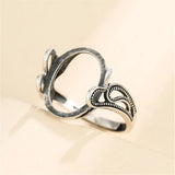 Antique Style 13x17mm Oval Cabochon Sterling Silver Adjustable Ring Base