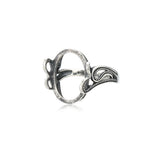 Antique Style 13x17mm Oval Cabochon Sterling Silver Adjustable Ring Base