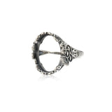 Oval Cabochon Ring Setting 925 Sterling Silver Adjustable Band RB021S