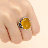Thai Sterling Silver Oval Cabochon Ring Setting Adjustable Band SR0016
