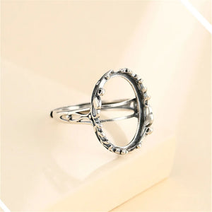 Thai Silver Adjustable Ring Base for 13x18mm Oval Cabochons