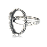 Thai Silver Adjustable Ring Base for 13x18mm Oval Cabochons