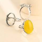Thai Silver Adjustable Ring Base for 13x18mm Oval Cabochons