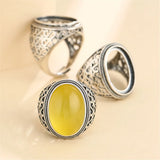 Thai Silver Adjustable Band Ring Base for 13x19mm Cabochons