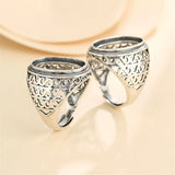 Thai Silver Adjustable Band Ring Base for 13x19mm Cabochons